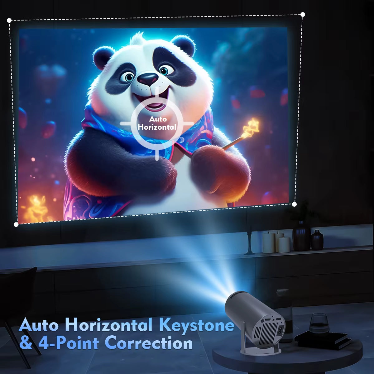 Portable Projector Android11 4K 1280*720P HY300 Pro Dual Wifi 260ANSI 180 Flexible BT5.0